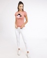 Shop Bonjour Heart Half Sleeve Printed T-Shirt Misty Pink-Design