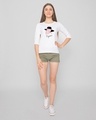 Shop Bonjour Heart Round Neck 3/4 Sleeve T-Shirt White-Design