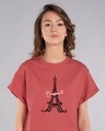 Shop Bonjour Paris Boyfriend T-Shirt-Front