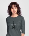 Shop Bonjour Paris Round Neck 3/4th Sleeve T-Shirt-Front