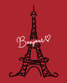 Shop Bonjour Paris Cap Sleeve T-Shirt Dress-Full
