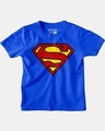 Shop Boys Blue Superman Logo Graphic Printed T Shirt-Front