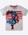 Shop Boys Grey Captain America Graphic Printed T Shirt-Front