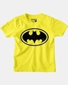 Shop Boys Yellow Batman Logo Graphic Printed T Shirt-Front