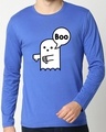 Shop BOO Full Sleeve T-Shirt Dazzling Blue-Front