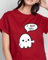 Shop Boo You Boyfriend T-Shirt Bold Red-Front