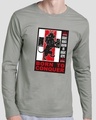 Shop Born To Conquer Full Sleeve T-Shirt Meteor Grey-Front