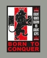 Shop Born To Conquer Half Sleeve T-Shirt Meteor Grey