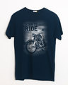 Shop Born To Ride Half Sleeve T-Shirt-Front