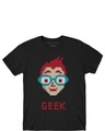 Shop Boys Black Geek Graphic Printed T-shirt-Front