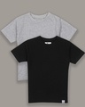 Shop Pack of 2 Boys Black & Grey T-shirt-Front