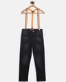 Shop Boys Black Washed Slim Fit Jeans-Front