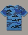 Shop Pack of 2 Boys Green & Blue Camouflage Printed T-shirt-Full
