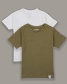 Shop Pack of 2 Boys Green & White T-shirt-Front