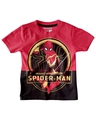 Shop Boys Red Spiderman Graphic Printed T-shirt-Front