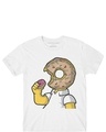 Shop Boys White Mmmm.. Donut Graphic Printed T-shirt-Front