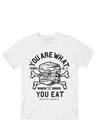 Shop Boys White What you Eat Graphic Printed T-shirt-Front
