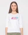 Shop Brave Color Block Round Neck 3/4th Sleeve T-Shirt-Front