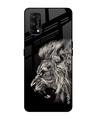 Shop Brave Lion Printed Premium Glass Cover for Realme 7 Pro (Shock Proof, Lightweight)-Front