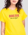Shop Break Stereotypes Boyfriend T-Shirt Pineapple Yellow-Front