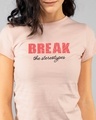 Shop Break Stereotypes Half Sleeve Printed T-Shirt Baby Pink-Front