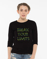 Shop Break Your Limits Round Neck 3/4th Sleeve T-Shirt-Front
