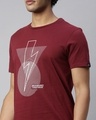 Shop Men's Maroon Regular Fit Printed Tshirt-Full