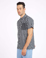 Shop Men's Grey Regular Fit Printed Half Sleeve Shirt-Front