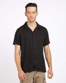 Shop Men's Black Regular Fit Half Sleeve Shirt-Front
