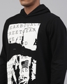 Shop Men's Black Hooded  Sweatshirt-Full
