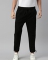 Shop Men's Black Slim Fit Trousers-Front