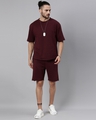 Shop Men's Maroon Knitted Lounge Shorts