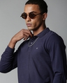 Shop Men's Navy Blue Polo  T Shirt-Full