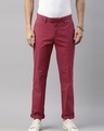 Shop Men's Pink Slim Fit Trousers-Front