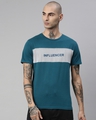 Shop Men's Teal Green Typography T-shirt-Front
