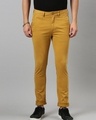 Shop Men's Yellow Relaxed Fit Trousers-Front