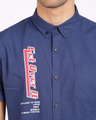 Shop Men's Blue Printed Slim Fit Half Sleeve Shirt-Front