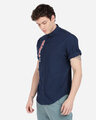 Shop Men's Blue Printed Slim Fit Half Sleeve Shirt-Design