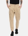 Shop Men Solid Casual Trousers-Front