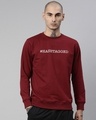 Shop Men's Maroon Printed  Full Sleeve Sweatshirt-Front