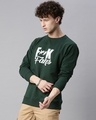 Shop Men's Green Printed  Full Sleeve Sweatshirt-Design