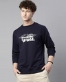 Shop Men's Blue Printed  Full Sleeve Sweatshirt-Front