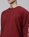 Shop Men's Maroon Solid Full Sleeve Sweatshirt-Full