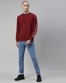 Shop Men's Maroon Solid Full Sleeve Sweatshirt