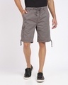 Shop Washed Twill Loose Cargo Shorts With Multi Pockets-Front