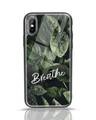 Shop Breathe Green iPhone X Glass Mobile Cover-Front