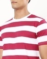 Shop Men's White and Red Stripe T-shirt