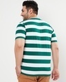 Shop Men's Bright White & Ultramarine Green Stripe Plus Size T-shirt-Design