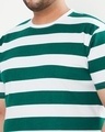 Shop Men's Bright White & Ultramarine Green Stripe Plus Size T-shirt