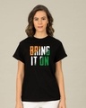 Shop Bring It On Tricolor Boyfriend T-Shirt-Front